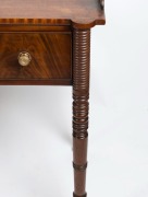 An antique Scottish tray back mahogany three drawer servery table with fine ring turnings, early 19th century, ​​​​​​​94cm high, 123cm wide, 52cm deep - 4