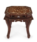 An antique Chinese rosewood occasional table inlaid with bone and ivory, 19th/20th century,&nbsp;