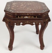 An antique Chinese rosewood occasional table inlaid with bone and ivory, 19th/20th century,&nbsp; - 2