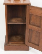 An antique English walnut pot cabinet with panelled door, late 19th century, 88cm high, 40cm wide, 35cm deep - 2