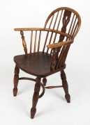 An antique English elm and beech Windsor chair, 19th century, 92cm high, 60cm across the arms - 2