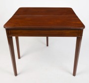 A Regency mahogany fold-over tea table with cock-beaded panel decoration and triple reeded top, circa 1820, 75cm high, 91cm wide, 46cm deep (92cm open) - 2