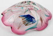 CENEDESE Murano "Aquarium" glass  fruit bowl, by ALFREDO BARBINI, with original foil label "Genuine Venetian Glass, Made In Murano, Italy", ​​​​​​​14cm high, 43cm wide - 4