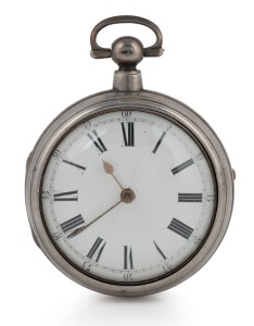 An antique English sterling silver pear cased verge fusee pocket watch, 19th century, movement engraved "Penlington, London", 7.5cm high overall