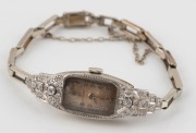 OMEGA fine Art Deco lady's wristwatch in platinum and diamond case, circa 1930s - 2