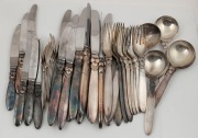 GEORG JENSEN "Cactus" pattern Danish sterling silver cutlery set for six places, designed by GUNDORPH&nbsp;ALBERTUS&nbsp;in 1930, (42 pieces), oval factory marks, 1,100 grams ​​​​​​​silver weight not including knives - 2