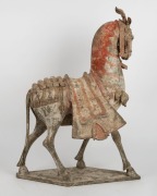 An important pottery figure of a Northern Qi Dynasty (550-577) warhorse, 69cm high, 42cm long. With University of Wollongong thermoluminescence documentation, plus certificate of authenticity from B.C. Galleries in Melbourne. ​​​​​​​ PROVENANCE: Philip Ca - 3