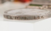 The QUEEN'S SOUTH AFRICA MEDAL with clasps for CAPE COLONY, ORANGE FREE STATE, and TRANSVAAL, together with the KING'S SOUTH AFRICA MEDAL with clasps for SOUTH AFRICA 1901 and 1902; both named to 4131 PTE R.A. BYFORD A.O.C. (2 medals). - 7