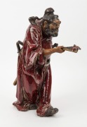 A Chinese pottery statue of a man with a fan, A/F, 20th century, ​​​​​​​38cm high - 2