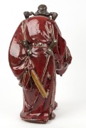 A Chinese pottery statue of a man with a fan, A/F, 20th century, ​​​​​​​38cm high - 3
