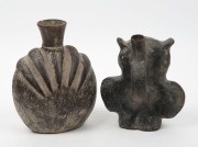 Two South American pottery vessels, unknown age and origin, the larger 21cm high - 2