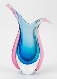 A Murano sommerso glass vase with beak top, ​​​​​​​26cm high