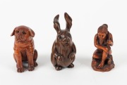 Twelve assorted Japanese carved boxwood netsuke, 20th century, ​​​​​​​the largest 8cm high - 5
