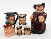 ROYAL DOULTON group of five assorted character jugs, and a "Falstaff" Toby jug, (6 items), factory marks and titles to the bases, ​​​​​​​the largest 21cm high