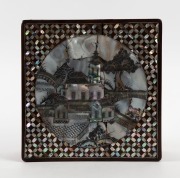 An antique Vietnamese rosewood and mother of pearl inlaid wedding box, 19th century, ​​​​​​​10cm high, 22cm wide, 22cm deep - 2