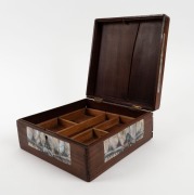 An antique Vietnamese rosewood and mother of pearl inlaid wedding box, 19th century, ​​​​​​​10cm high, 22cm wide, 22cm deep - 3