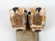 SATSUMA pair of antique Japanese hairpins, Meiji period, 19th century, ​​​​​​​27cm long - 2