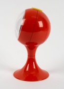 BLESSING West German vintage orange plastic battery powered pedestal desk clock, circa 1960, ​​​​​​​22cm high - 3