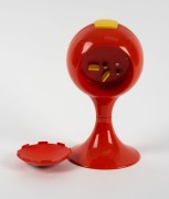 BLESSING West German vintage orange plastic battery powered pedestal desk clock, circa 1960, ​​​​​​​22cm high - 4