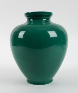 ROYAL DOULTON jade green porcelain vase, early 20th century, green factory mark to base, 25cm high