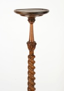 An antique mahogany torchier with barley twist column, 19th/20th century, ​​​​​​​150cm high - 2