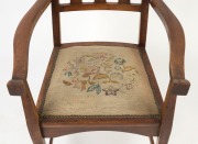 An antique English Aesthetic Movement walnut armchair, late 19th century, ​​​​​​​116cm high, 51cm across the arms - 2