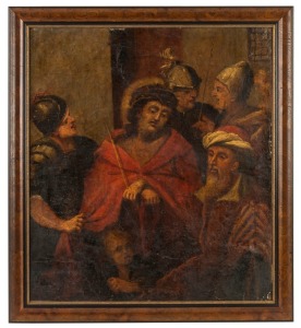 (After) Albrecht Dürer, religious scene, oil on canvas laid down on later board, ​​​​​​​68 x 60cm, 75 x 71cm overall