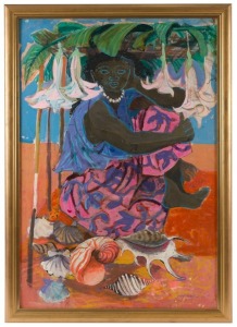 ELAINE HAXTON (1909-1999), Tahitian Maiden II, oil on board, signed and titled verso, ​​​​​​​100 x 67cm, 111 x 78cm overall