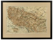 KARTE FÜR DIE HERBSTÜBUNGEN, 29 DIVISION, 1898; together with DER HARZ. Two antique framed German maps. The largest 50 x 60cm overall