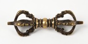 Antique Tibetan bronze bell and vajra, (2 items), ​​​​​​​the bell18cm high - 2