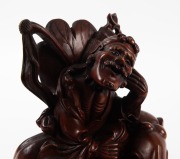 A Chinese carved box wood figural group of a man on a elephant 20th century, ​​​​​​​26cm high. - 3