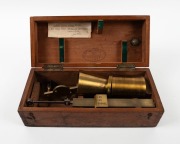 An antique wheat bushel measure, in original mahogany case, 19th century, ​​​​​​​the case 33cm wide - 2