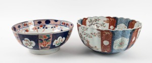Two antique Chinese Imari porcelain bowls, Qing Dynasty, 19th century, the larger 15c high, 32cm wide