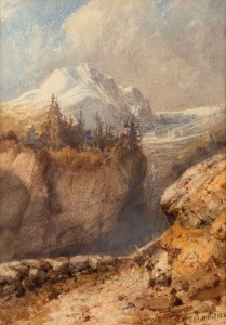 ABRAM LOUIS (LOUIS) BUVELOT (1814-1888), (untitled European landscape), watercolour, signed lower left "L. Buvelot, 1860 (?)", 33 x 23cm, 58 x 47cm