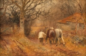 ERNEST PILE BUCKNALL (England, 1861 - 1935), The Road to the Farm, watercolour, signed E.P. Bucknall lower left, 26 x 38cm; framed 38 x 51cm overall.