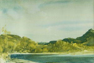 WILLIAM RUSSELL FLINT 1880-1969, (untitled landscape), colour lithograph, signed lower left in print "Russell Flint", 30 x 45cm, 53 x 67cm overall