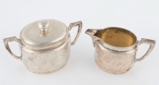 Austro-Hungarian antique silver milk jug and lidded sugar basin, early 20th century, the basin 11cm high, 470 grams total