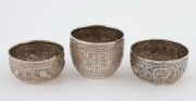 Three assorted Indian silver bowls, 20th century, the largest 6.5cm high, 158 grams total