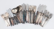 GEORG JENSEN "Cactus" pattern Danish sterling silver cutlery set for six places, designed by GUNDORPH&nbsp;ALBERTUS&nbsp;in 1930, (42 pieces), oval factory marks, 1,100 grams ​​​​​​​silver weight not including knives
