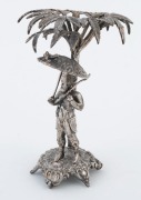 An antique silver plated centrepiece base adorned with military figure, 19th century, 21m high - 2