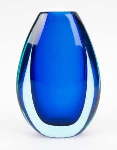 MURANO blue sommerso vase, 26cm high