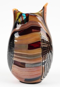 AFRO CELOTTO Murano art glass vase with reticello, canes, etc,  engraved "Afro Celotto, Murano", ​​​​​​​27cm high 