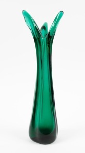 A tall green Murano art glass vase, ​​​​​​​36cm high