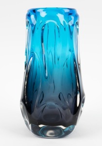 FLAVIO POLI Murano glass vase in blue and purple, 24cm high.