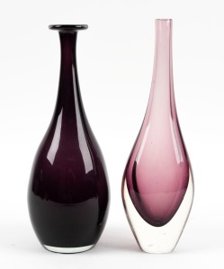 An Italian sommerso glass vase, together with a Scandinavian art glass vase, (2 items), ​​​​​​​29cm and 30cm high.