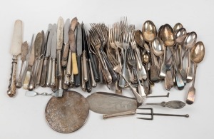 Assorted silver plated cutlery, 19th and 20th century, (qty)