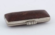 An antique Chinese carved glass seal in fitted leather case, early 20th century, ​​​​​​​the case 7cm wide - 2