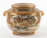 SATSUMA bowl and two fine pots (missing lids), Meiji period, 19th/20th century, (3 items), ​​​​​​​the bowl 9cm high, 22cm diameter - 3