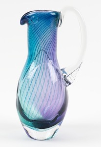 KOSTA BODA Swedish art glass jug by KJELL ENGMAN, engraved "KOSTA BODA K. ENGMAN ATELIER", 29cm high.