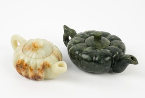 Two Chinese jade teapots, unknown age, the larger17cm wide
